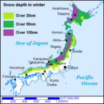 Japan Map snow